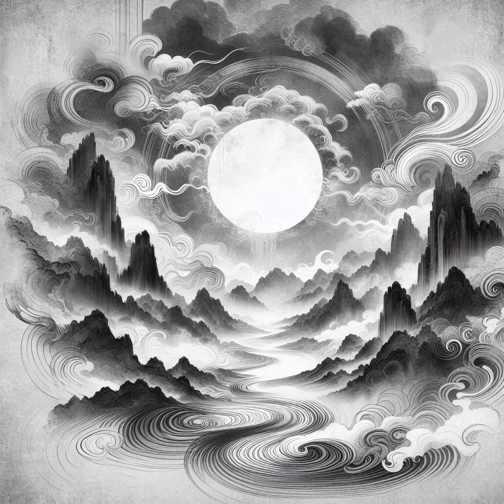 A state of chaos before all things. The Tao, Heaven, Earth, and Humanity exist together.