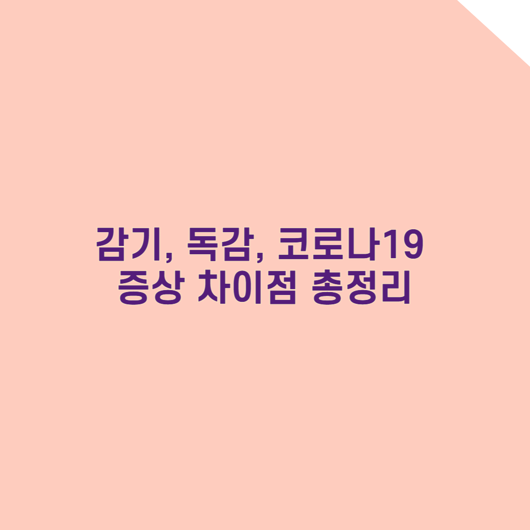 감기, 독감, 코로나19 증상 차이점 총정리 &ndash; 헷갈릴 때 꼭 알아야 할 핵심 포인트