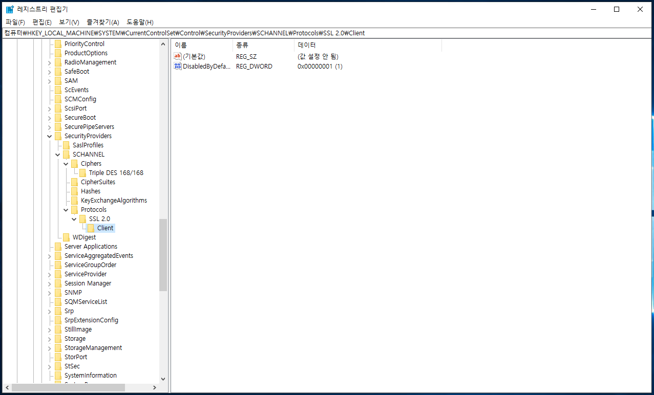 TLS SSL 프로토콜 차단 방법