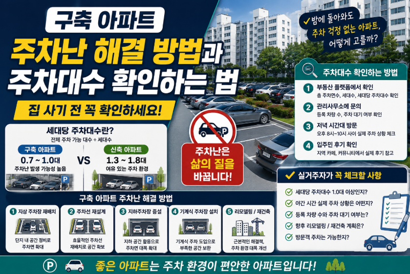 구축 아파트 주차난, 집 사기 전 꼭 확인하세요!