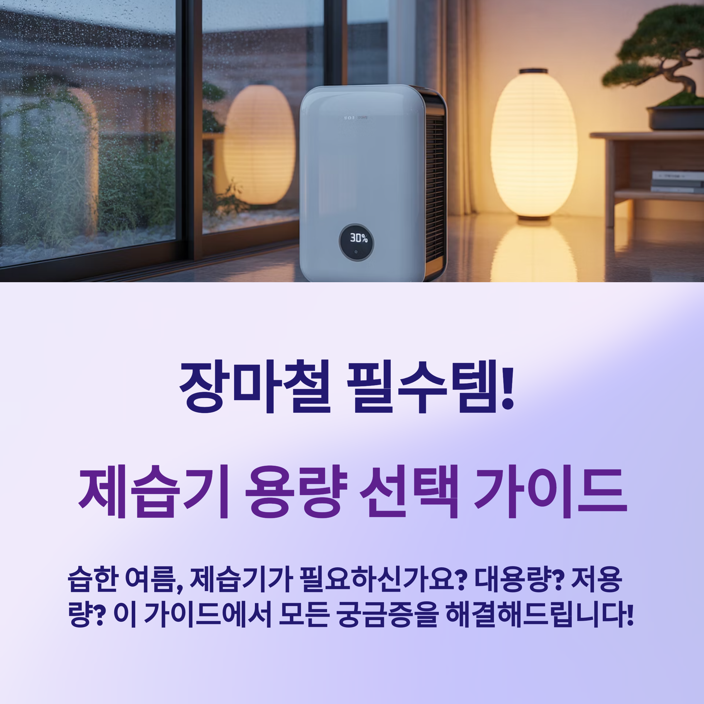 대용량 제습기와 저용량 제습기 비교