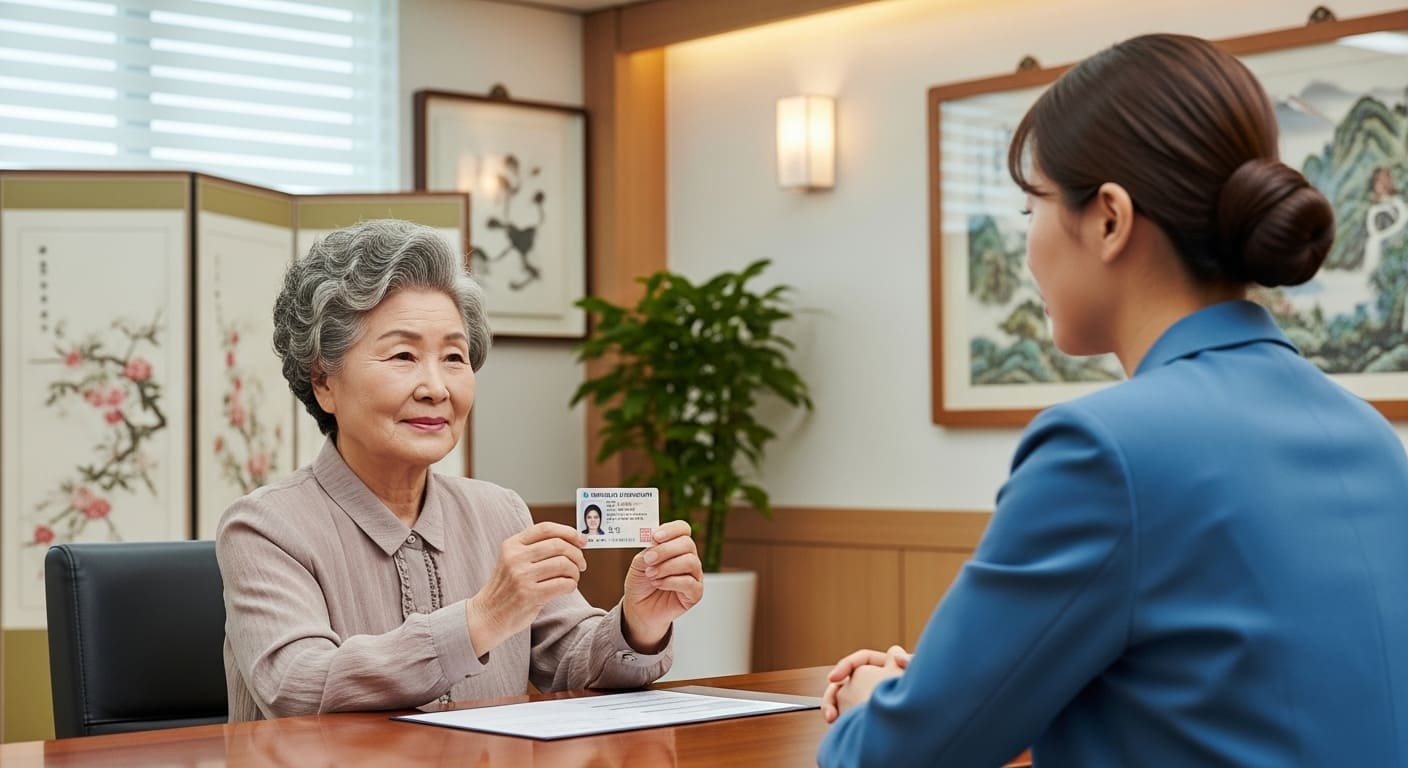 운전면허 반납 지원금을 신청하는 노인 모습