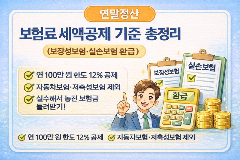 연말정산 보험료 세액공제 기준 총정리 (보장성보험&middot;실손보험 환급)