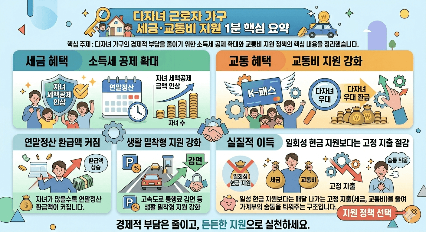 다자녀 근로자 가구 세금&middot;교통비 지원 FAQ