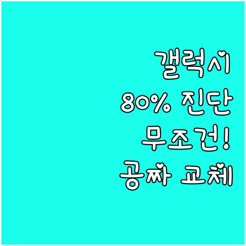 배터리 성능 80% 미만 진단 시 갤..