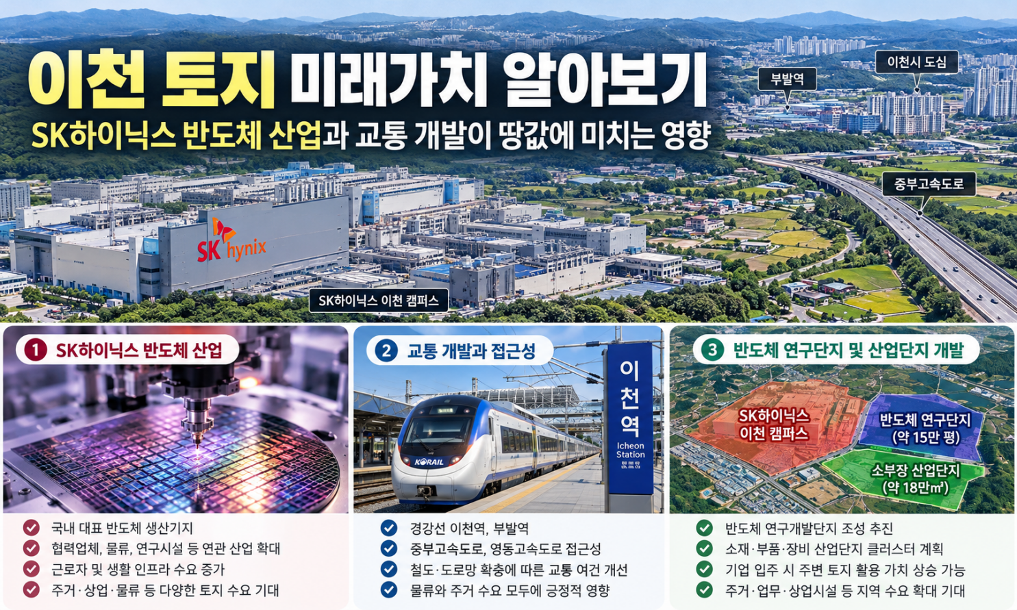 이천 토지 미래가치 알아보기｜SK하이닉스 반도체 산업과 교통 개발이 땅값에 미치는 영향