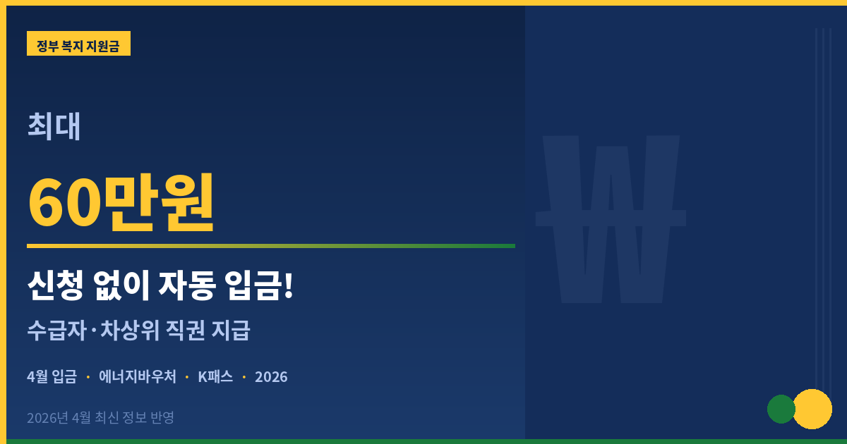 민생지원금 3차 신청 없이 자동입금 4월 지급 일정 2026 대표이미지