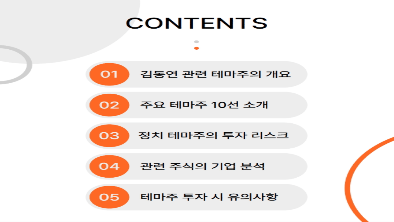 김동연 관련 주식 TOP 10