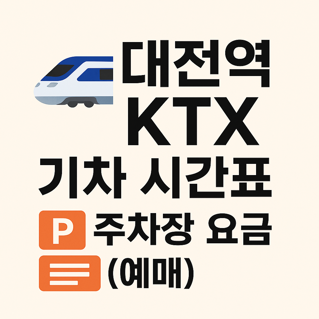대전역 KTX 기차 시간표 ❘ 주차장 요금 (예매)