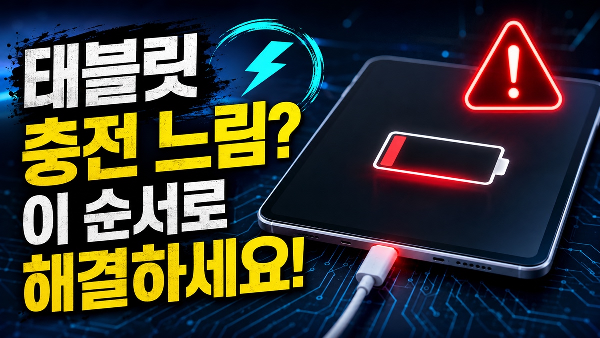 태블릿 충전 느림 표현을 보여주는 섬네일.