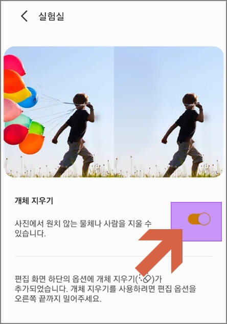 개체 지우기 활성화