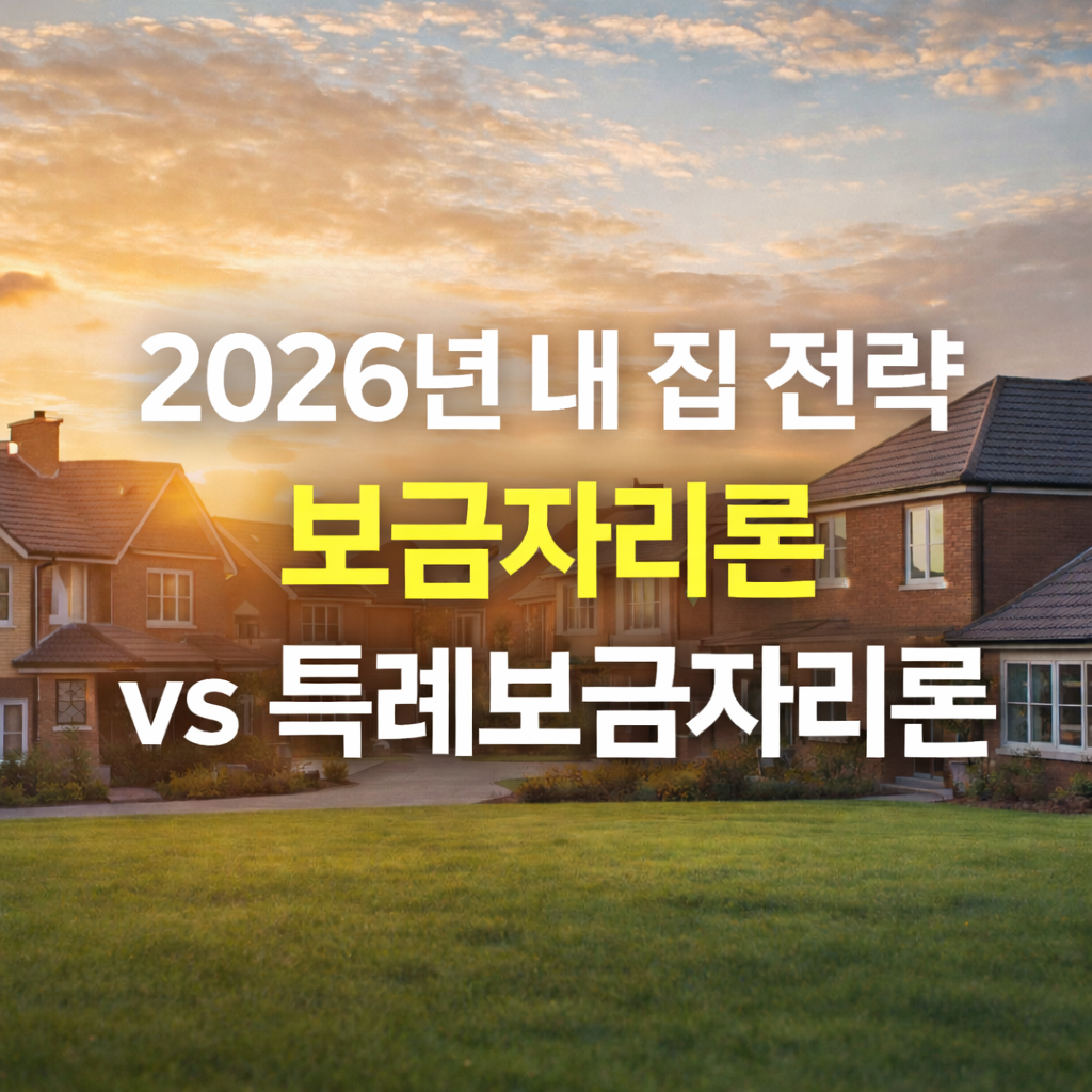 보금자리론으로 갈까, 특례보금자리론으로 갈까? 2026년 내 집 전략 가이드