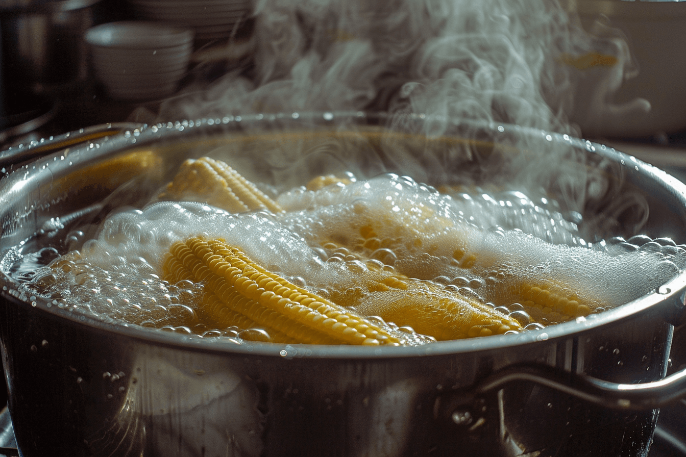 스텐냄비에-물과옥수수를-넣고--삶고있는-이미지