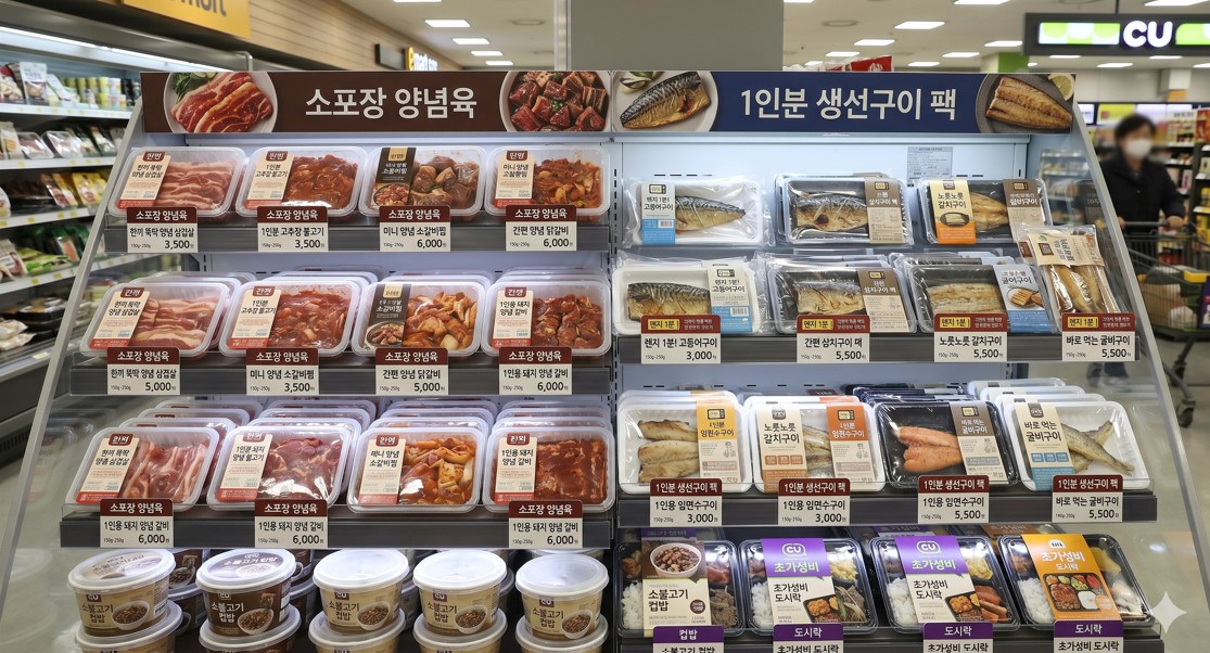 한입 소비 트렌드, 삼겹살도 네모나게 한입에! 편의점과 대형마트를 뒤흔든 소용량 전술
