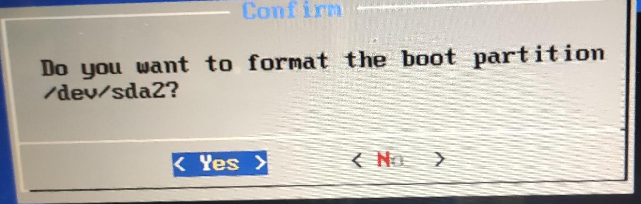 부팅 파일이 저장되는 디스크 포멧 창