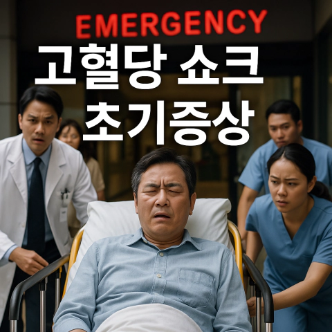 응급실로 실려가는 한국인 당뇨 환자와 긴박한 분위기