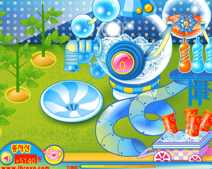 슈의-토마토마-아이스크림-게임-플레이2-기계에-들어간-토마토가-아이스크림으로-만들어지는-화면