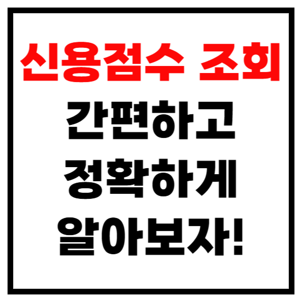 신용점수 조회, 간편하고 정확하게 알아보자!