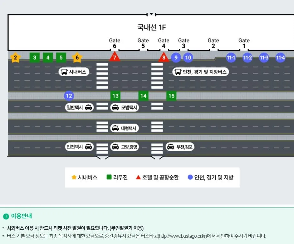 김포공항시외버스터미널 시간표