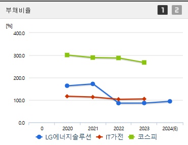 LG에너지솔루션 주가 부채비율 (1111)