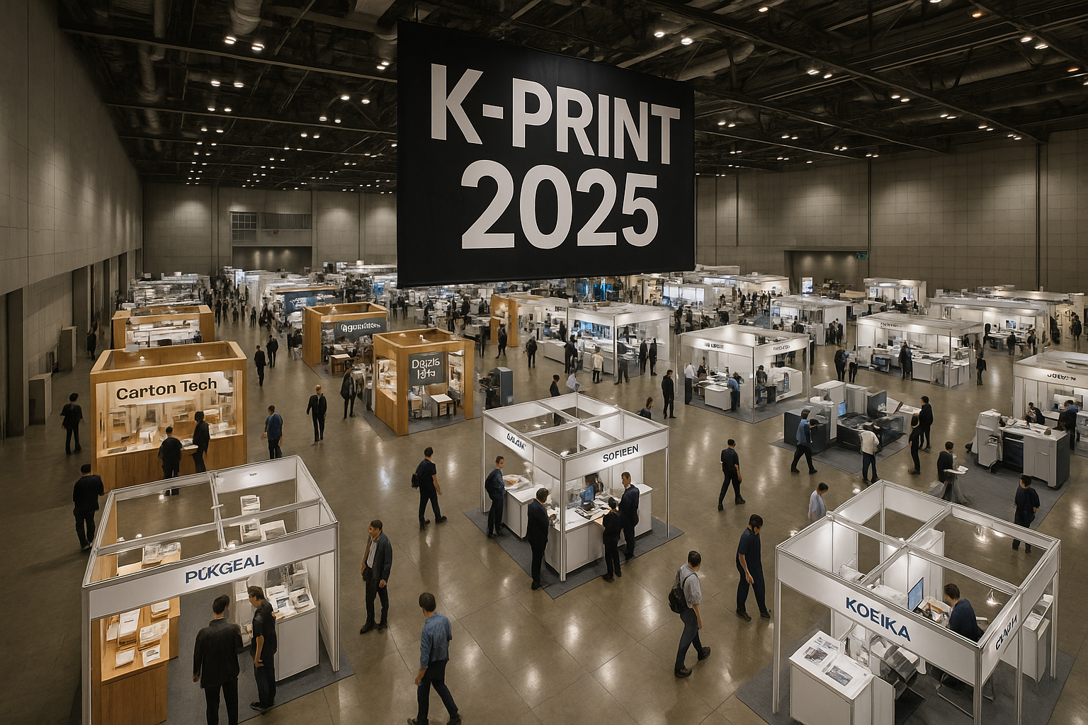 K-PRINT 2025 전시장 내부 동선과 테마관 전경