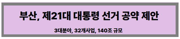 부산시, 제21대 대선공약 제안 발표