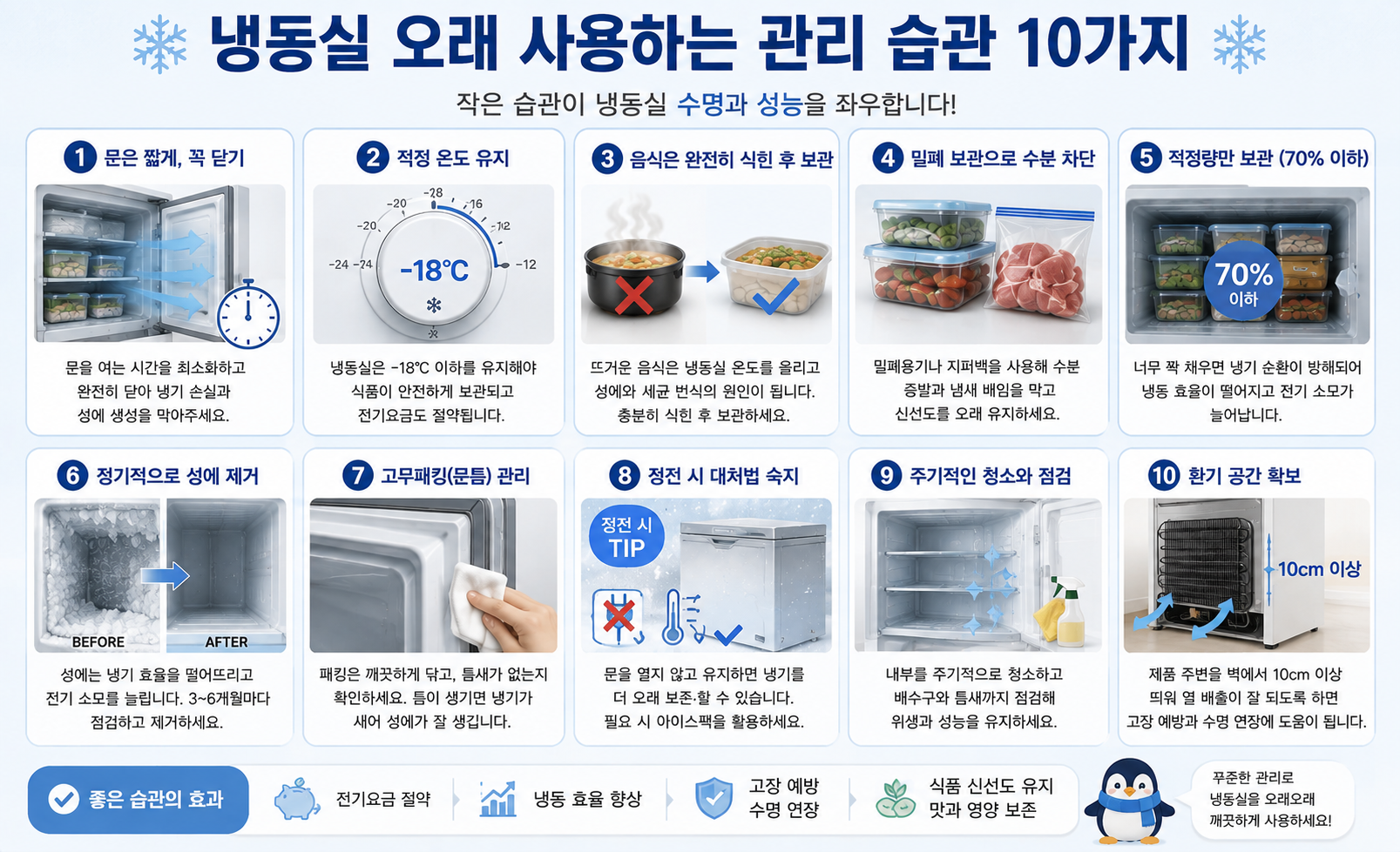 냉동실을 오래 사용하는 관리 습관 정리 이미지