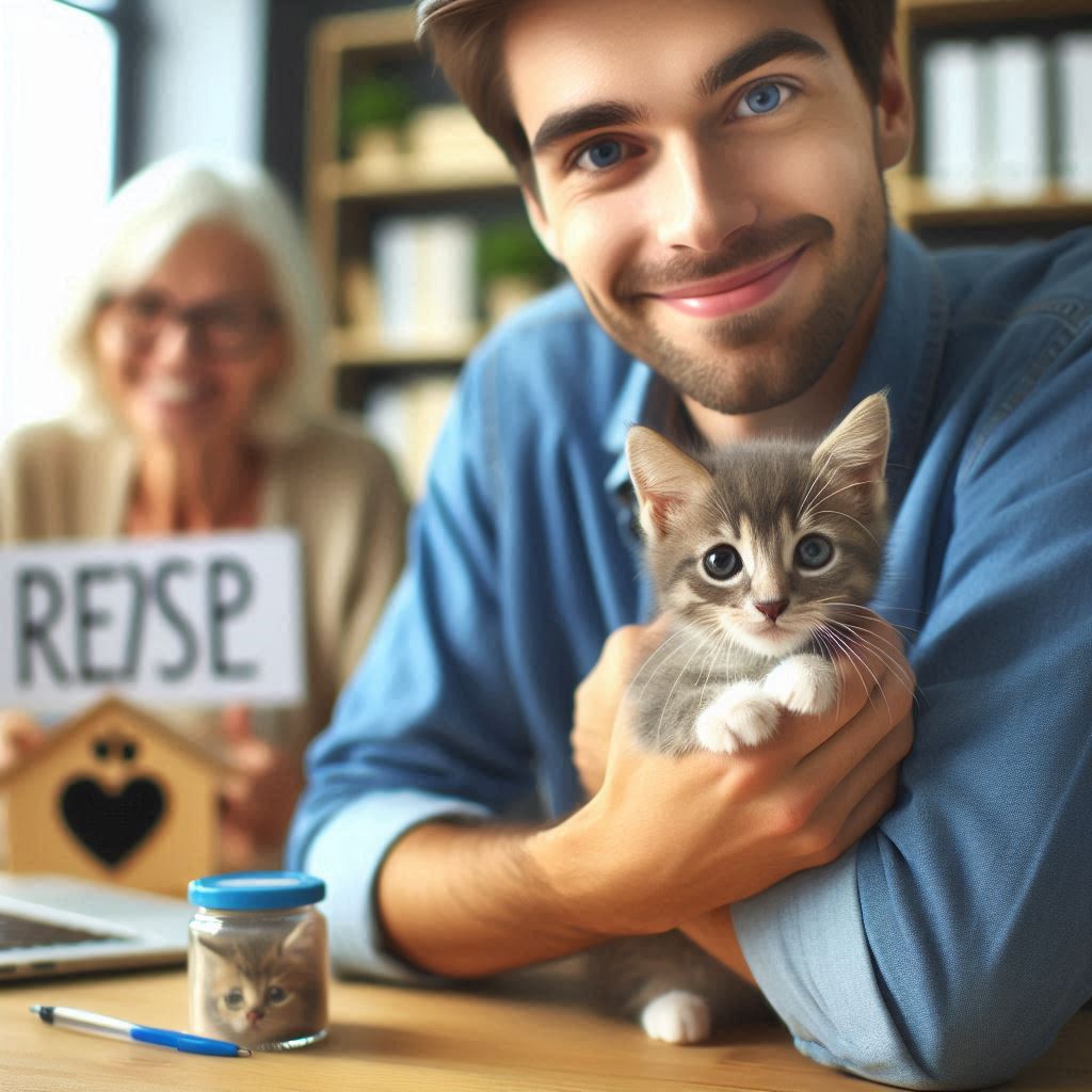 유기동물 보호소에서 고양이를 입양