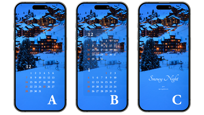 07 눈 내린 마을 ABC - 2025년12월 아이폰배경화면