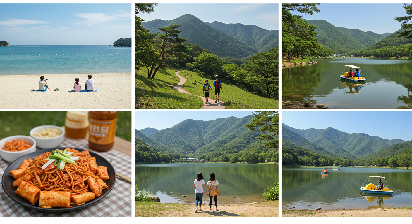 강원도의 다양한 자연 풍경: 바다, 산, 호수