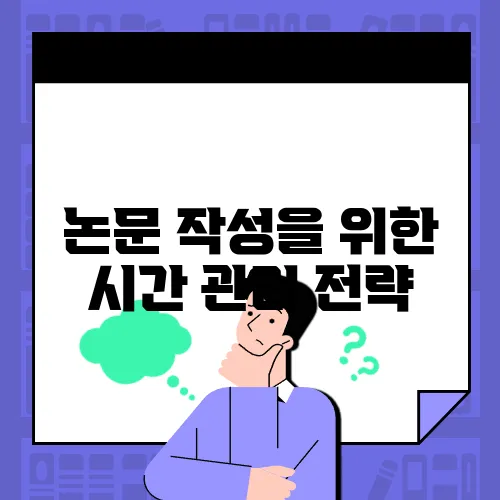 논문 작성을 위한 시간 관리 전략