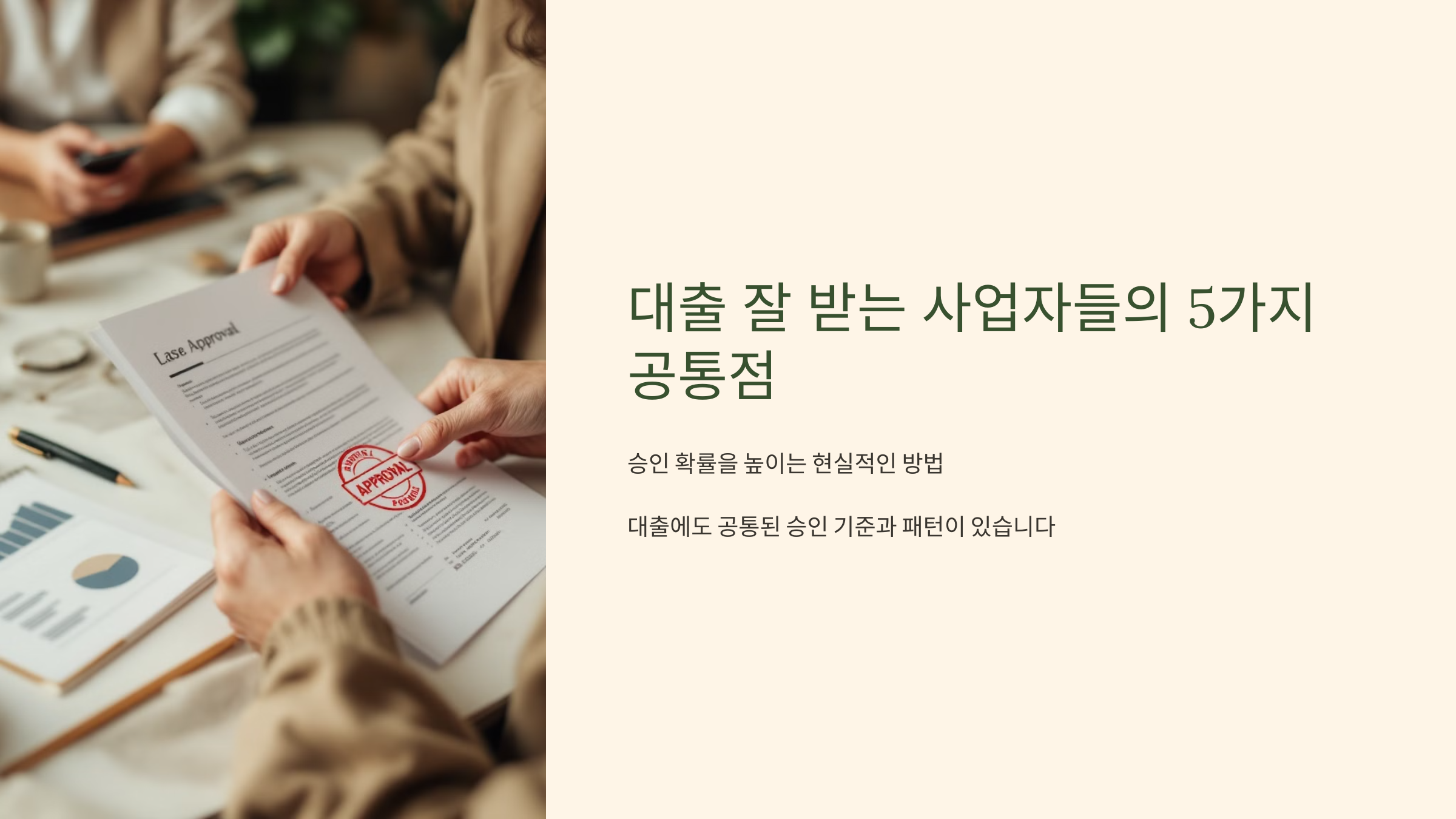 대출 잘 받는 사업자들의 5가지 공통점