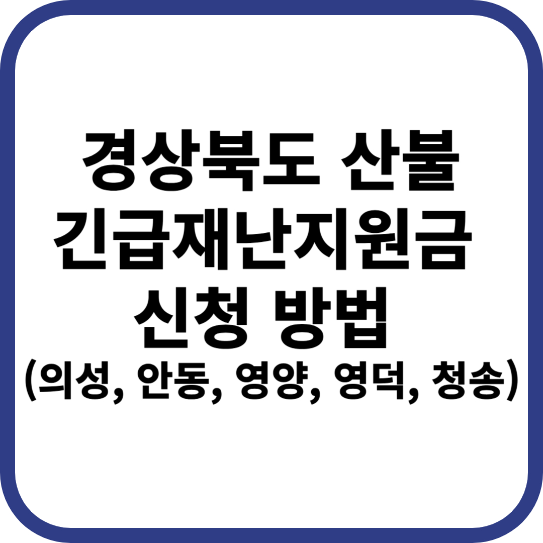 경상북도 산불 긴급재난지원금 신청 방법 (경북 의성, 안동, 영양, 영덕, 청송)