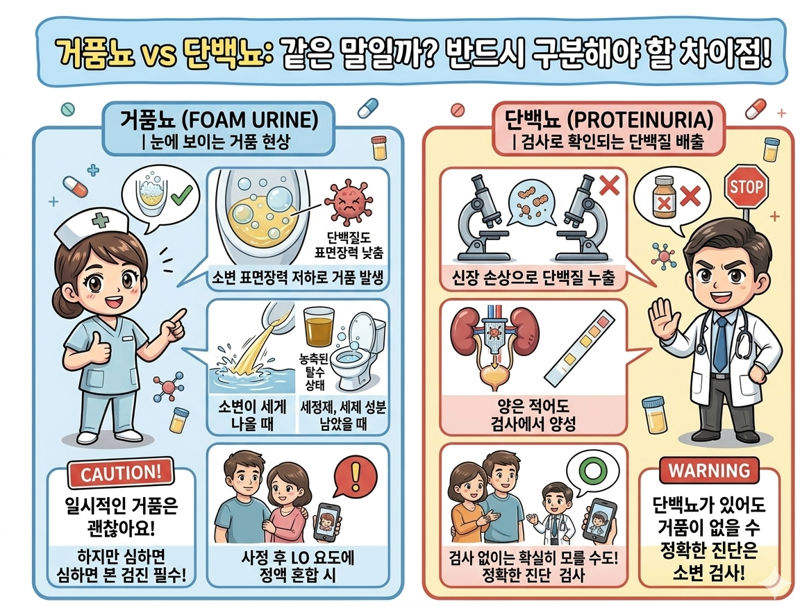 소변검사 결과지 속 '단백뇨(Protein) +', 거품뇨 차이점