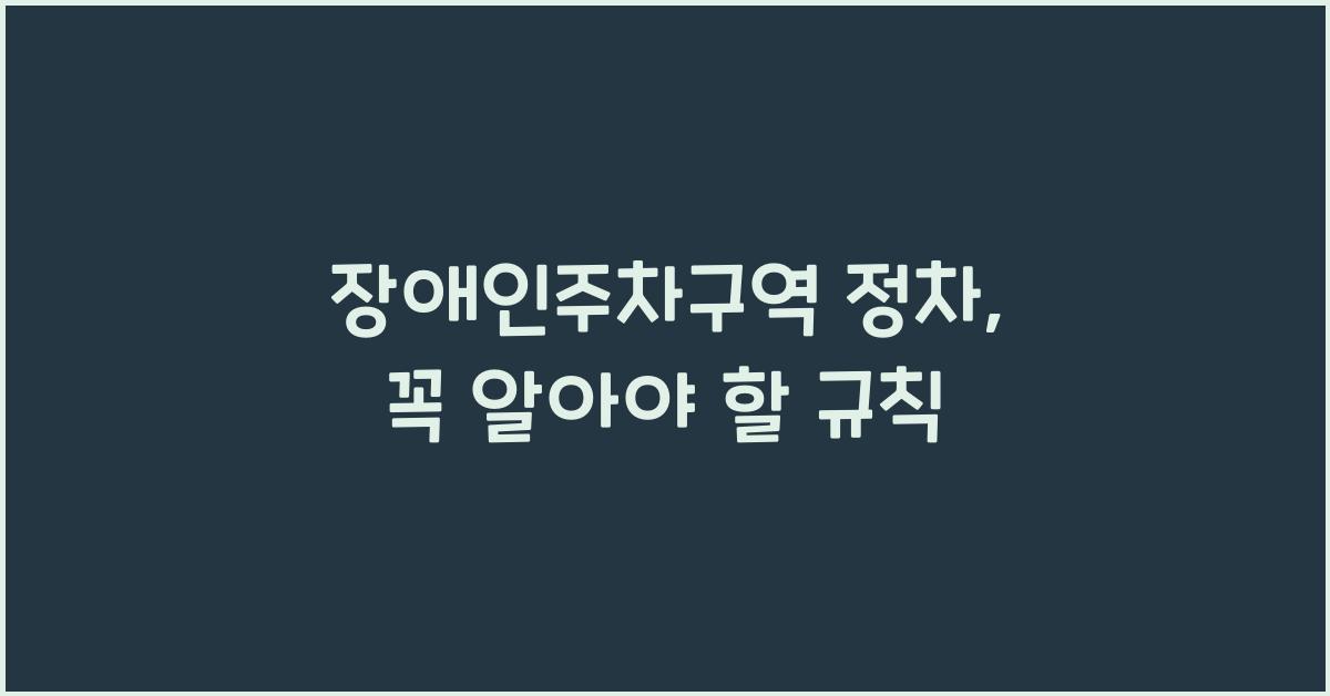 장애인주차구역 정차