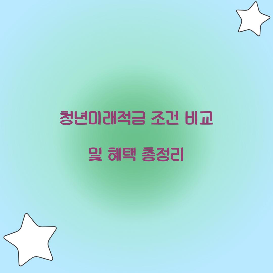 청년미래적금 조건