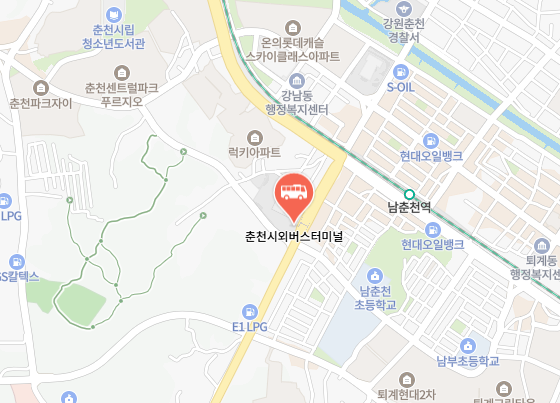 춘천시외버스터미널 위치-지도