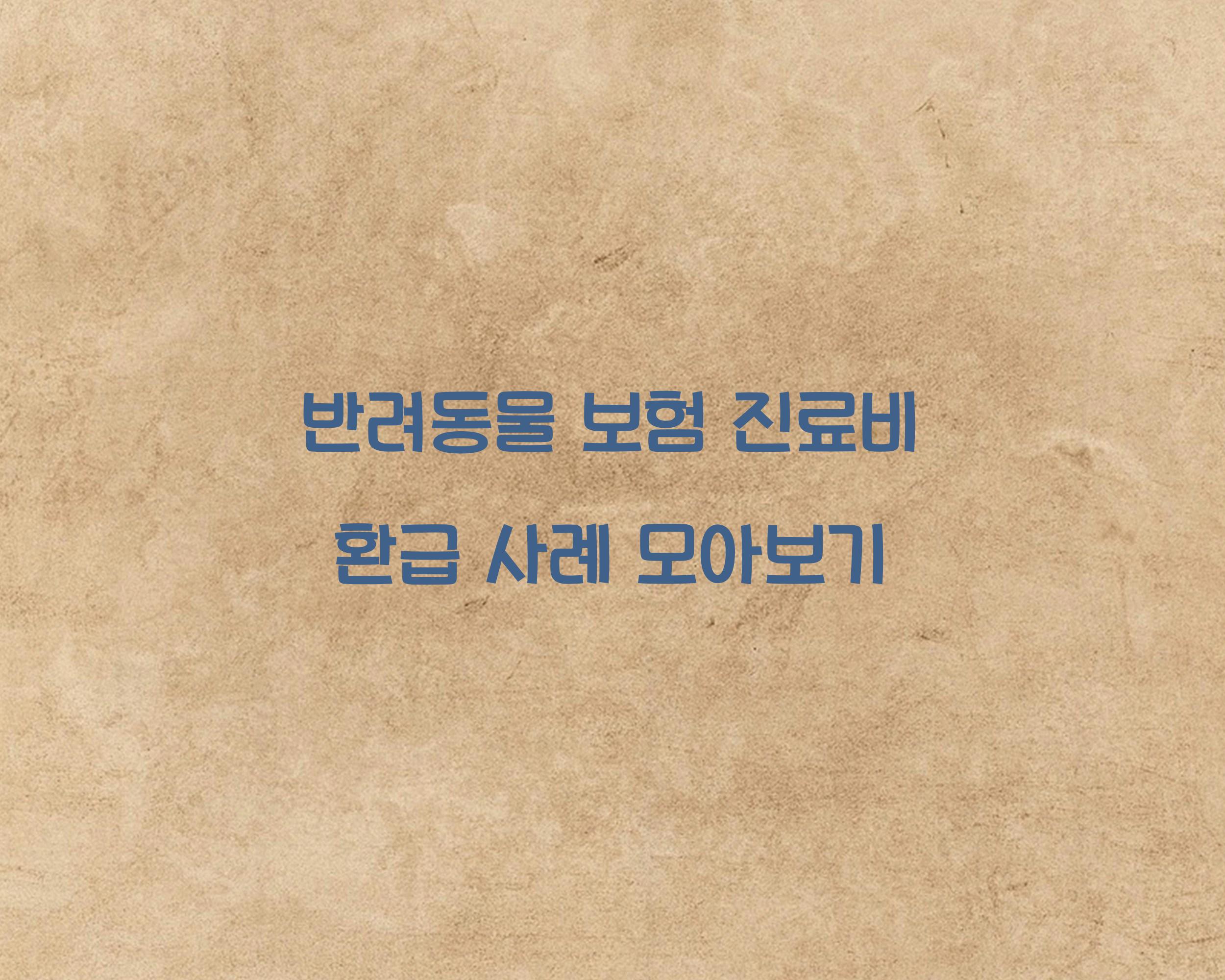 반려동물 보험 진료비 환급 사례