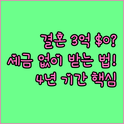 결혼 전후 4년 기간 내 부부 3억 ..