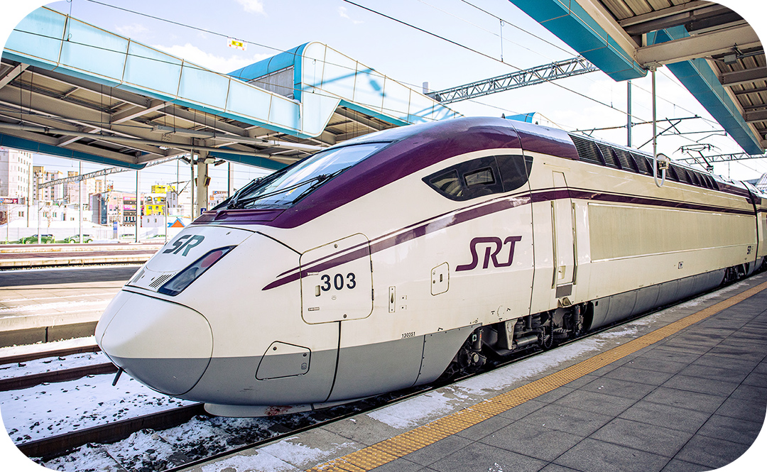 정차되어있는 SRT 열차