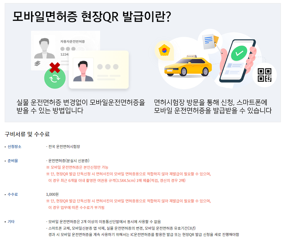 현장QR발급-모바일운전면허증