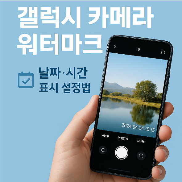 갤럭시 사진 찍을 때 날짜 시간 남기는 워터마크 설정법