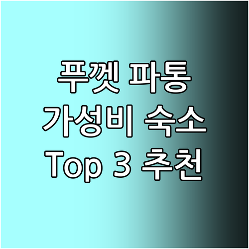 푸껫 파통 호텔 추천 가성비 숙소 T..