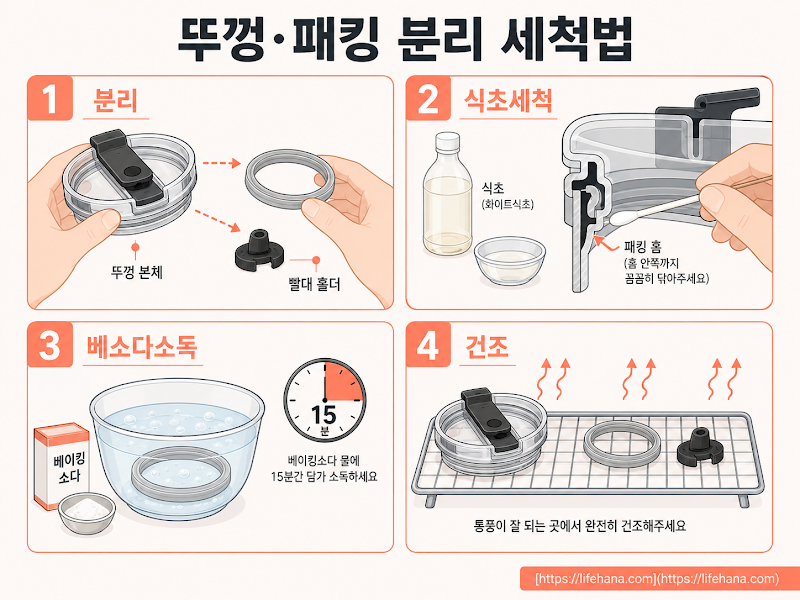 뚜껑 패킹 분리새척법