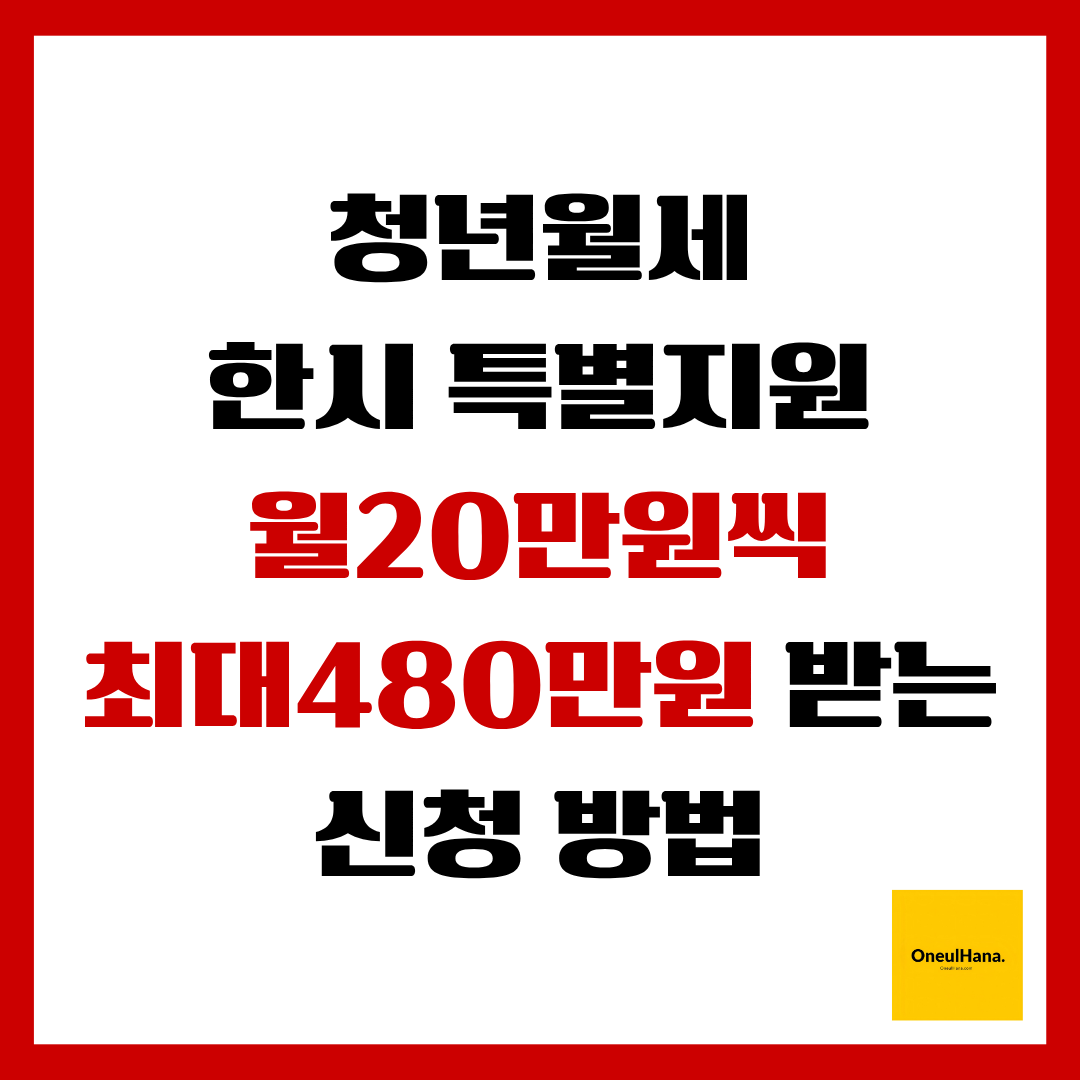 청년월세 한시 특별지원