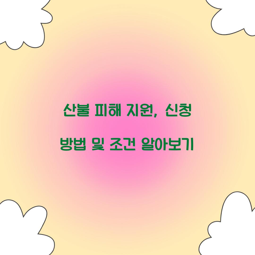 산불 피해 지원