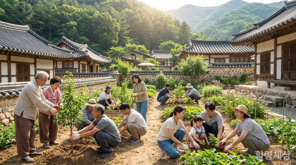 국내 재생형 관광의 성공 사례를 보여주는 한국의 활기찬 지역 시장 또는 국립공원