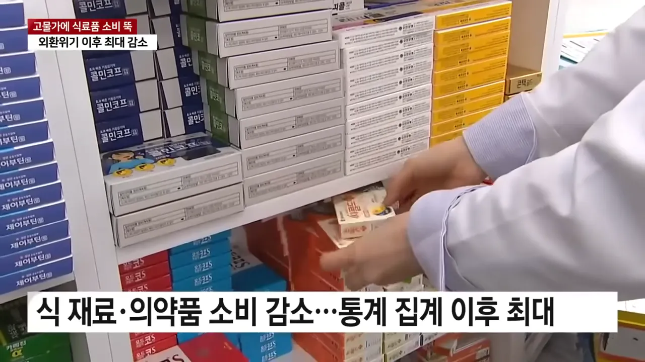 식재료&#44; 의약품 소비 감소폭 통계 집계 사상 최대