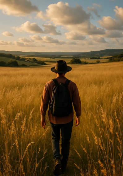 들판을 걷는 사람