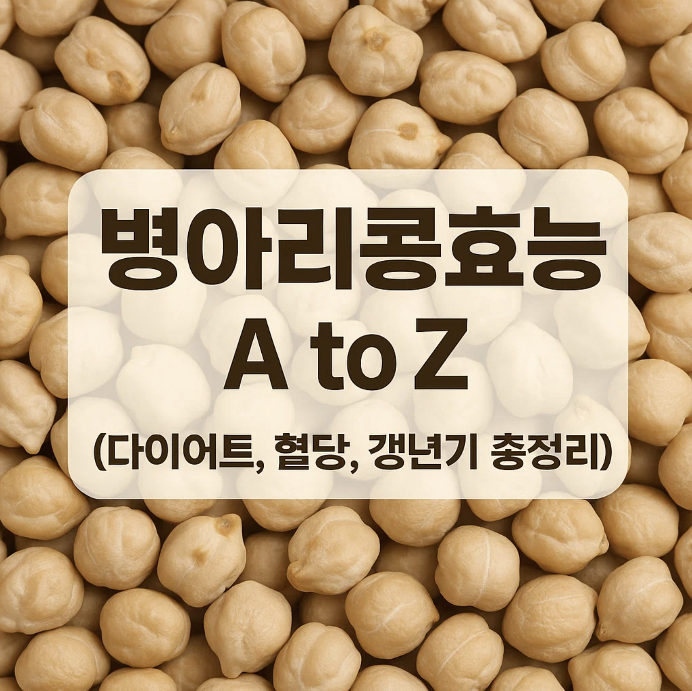 병아리콩효능 A to Z (다이어트, 혈당, 갱년기 총정리)